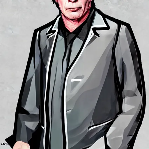 Image similar to Michael McKean aka Chuck McGill from Better Call Saul as a GTA character portrait, Grand Theft Auto, GTA cover art