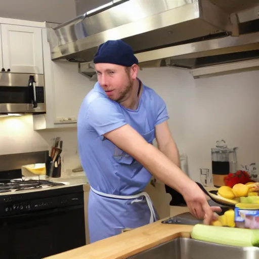 Prompt: Bryan in the kitchen