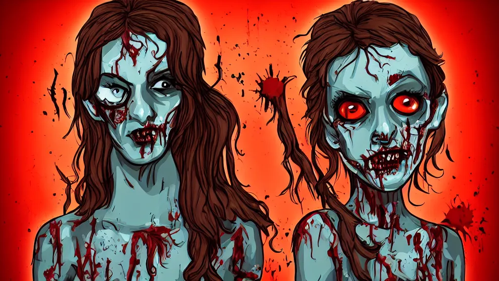 Image similar to beautiful zombie girl in the style of Peter Driben