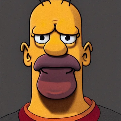 Prompt: hyperrealistic photo of homer simpson as a human, portrait, 8 k