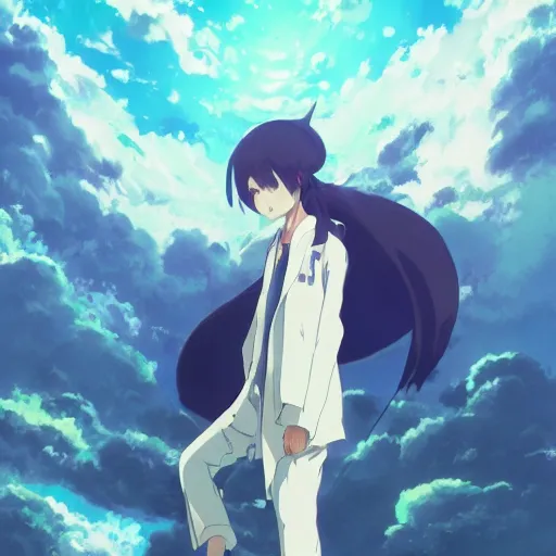 Image similar to a monkey wearing a lab coat, illustration concept art anime key visual trending pixiv fanbox by wlop and greg rutkowski and makoto shinkai and studio ghibli and kyoto animation symmetrical facial features