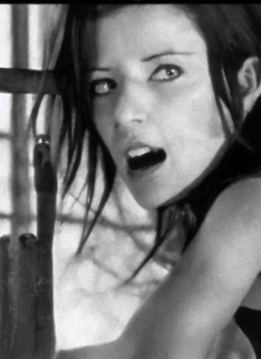 Image similar to film still of tifa lockhart in a horror movie