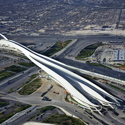 Image similar to aerial photo of LAX designed by Zaha Hadid