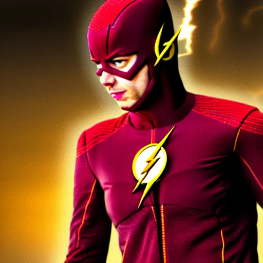 Image similar to adam scott as the flash, photo, detailed, 4 k