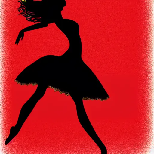 Image similar to a digital illustration of a beautiful woman dancing