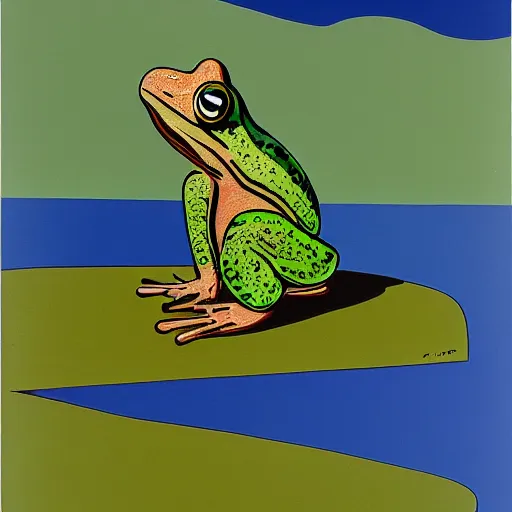 Prompt: a portrait of a 🐸 in a scenic environment by by alvar aalto