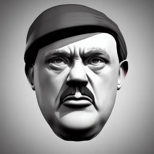 Prompt: donald hitler, low - poly 3 d model, rendered in octane, ambient occlusion