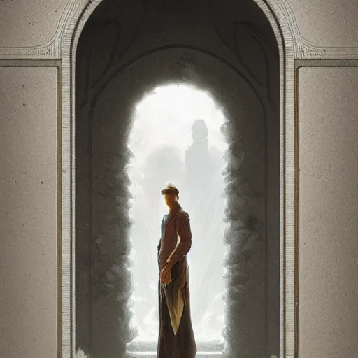 Prompt: peter tarka, minimalistic, hyperrealistic surrealism, award winning masterpiece with incredible details, epic stunning, mysterious doorway to another realm, highly detailed, trending on ArtStation, artgerm and greg rutkowski and alphonse mucha, daily deviation, IAMAG, illuminated