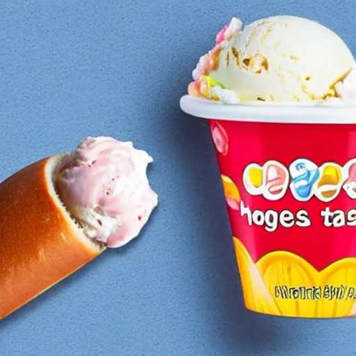 Image similar to an icecream with hot dog taste,