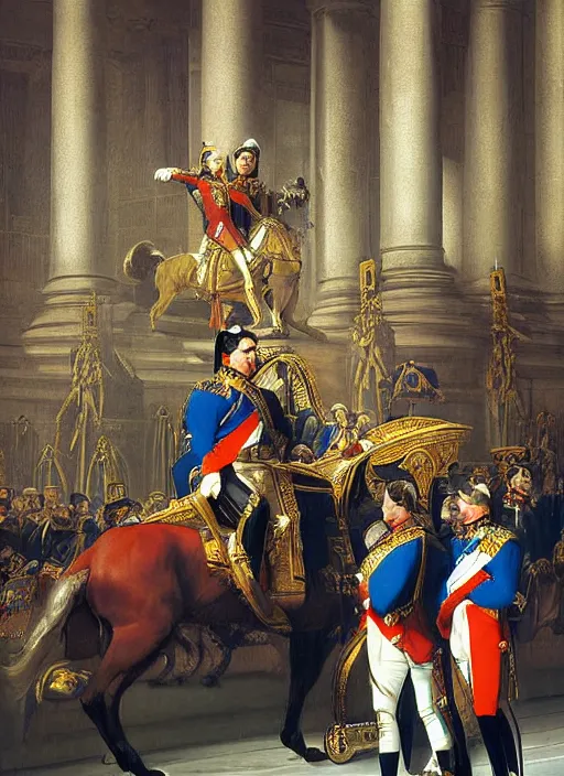 Prompt: the coronation of napoleon painting and sci - fi organic sport car 3 d realistic render