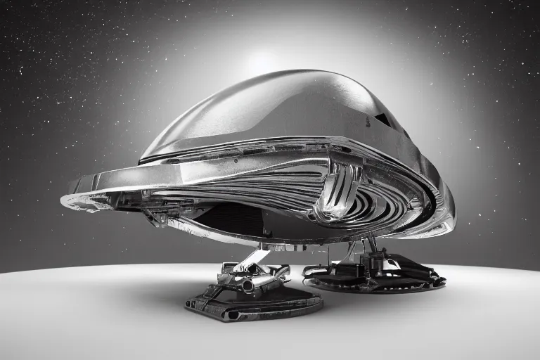 Prompt: studio photo of alien spaceship, photorealistic, 50mm