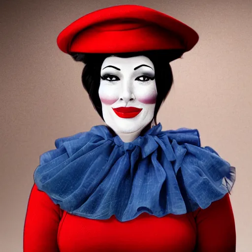 Image similar to the hamburglar as a beautiful woman, photo realistic, 8 k,