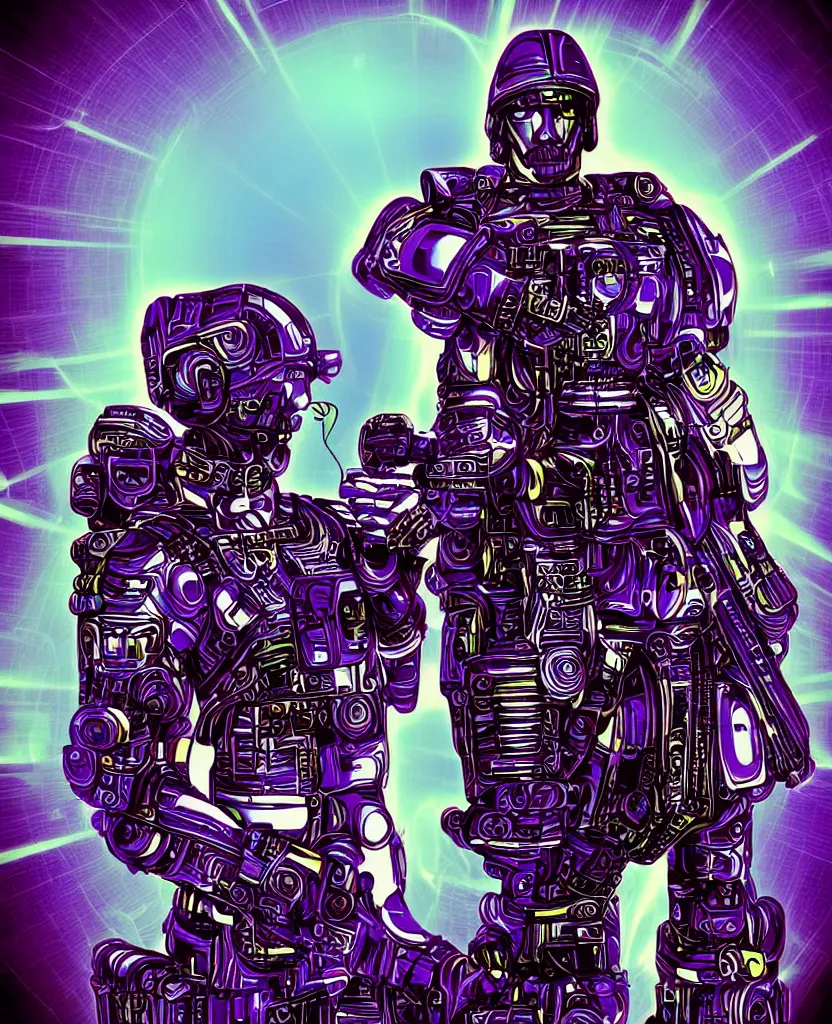 Image similar to techno - spiritual futurist machine soldier, perfect future, award winning digital art