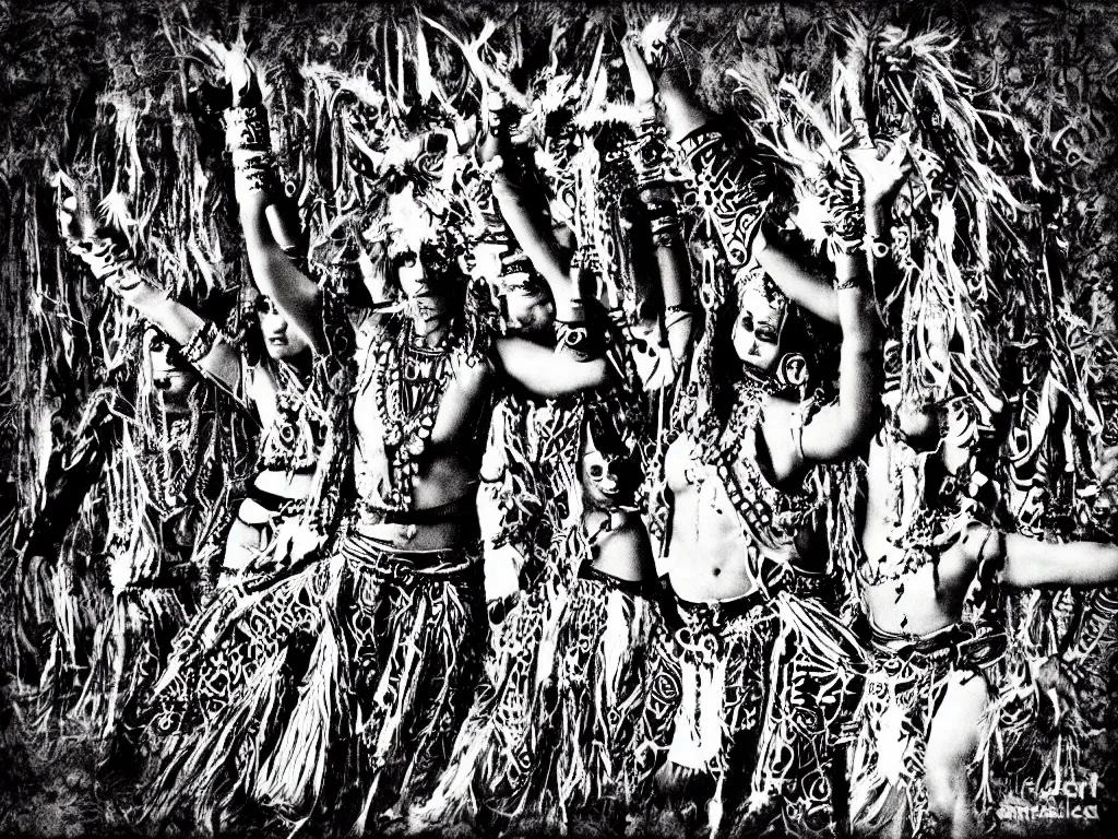Image similar to surreal, tribal dance, art by mirella stern, mark fredrickson, soft grunge filter effect