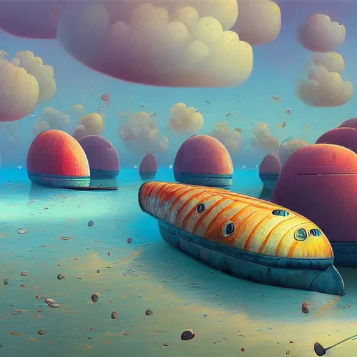 Image similar to colorful submarines by gediminas pranckevicius