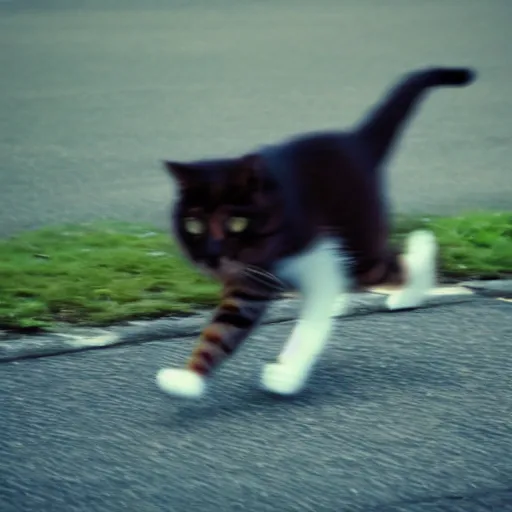 Image similar to photo of a fast blurry cat moving at the speed of light