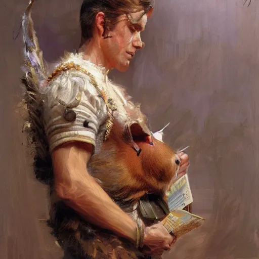 Image similar to a dressed guinea pig, highly detailed painting by gaston bussiere, craig mullins, j. c. leyendecker 8 k