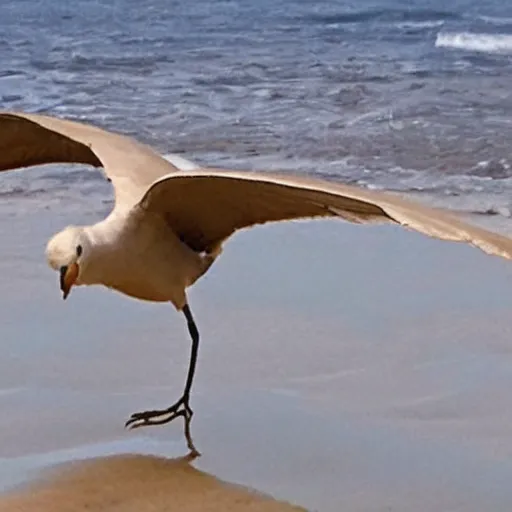 Prompt: majestic bird made with sand melting in spacetime