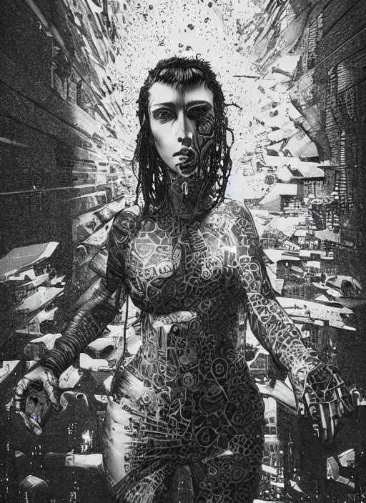 Image similar to Cyberpunk goddess painting by Dan Hillier, trending on artstation, artstationHD, artstationHQ, 4k, 8k