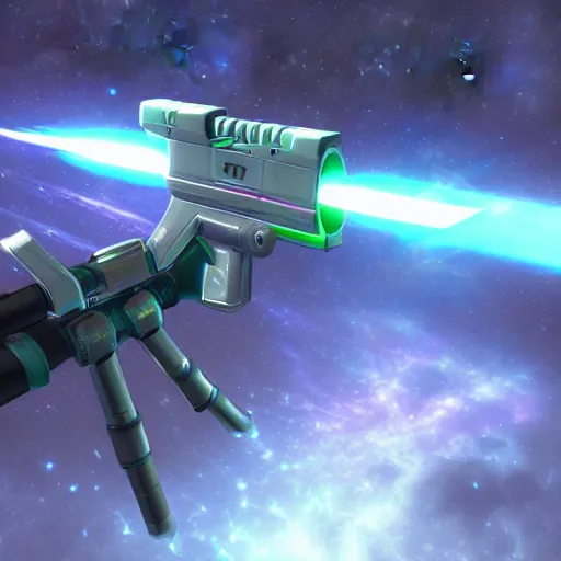 Prompt: A fantastical photon rifle from the game Phantasy Star Online 2, HDRI, in game render, trending on artstation