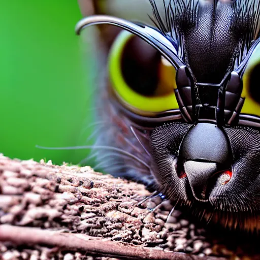Image similar to a housefly - cat - hybrid, animal photography