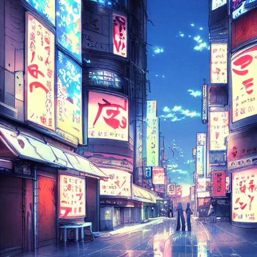 Image similar to Kabukicho Street, anime concept art by Makoto Shinkai