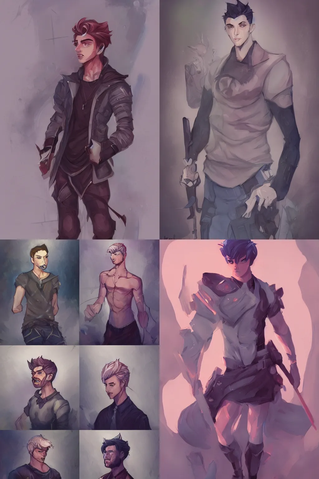 Prompt: male character art by loish