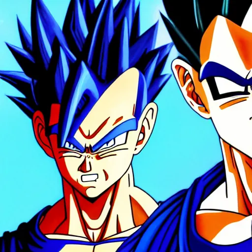 Prompt: ! dream ultra realistic portrait painting of a fusion of vegeta and sasuke art by akira toriyama, 4 k, dragon ball artstyle, cel shaded, highly detailed, epic lighting, full body