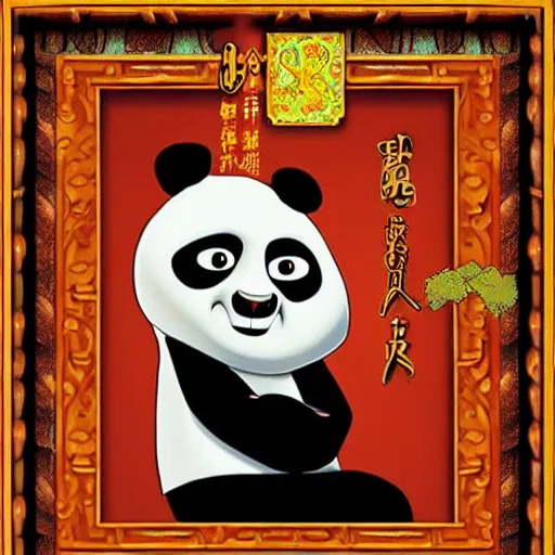 Image similar to religious icon of kung fu panda