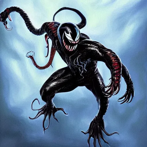 Image similar to Venom Oil painting 4K quality super realistic