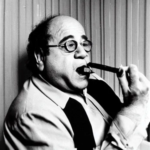 Image similar to Danny Devito smoking a cigar