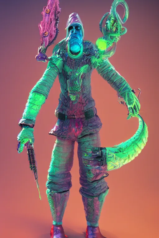 Image similar to frost worm companion, in the style of jim mcdermott and matt jefferies, trending on artstation, front lighting front view 6 0 s kitsch and psychedelia, character design, futuresynth, epic fantasy, sculpture