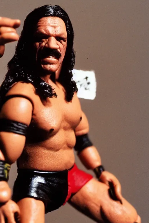 Image similar to danny trejo as a 1 9 8 0 s wrestling action figure