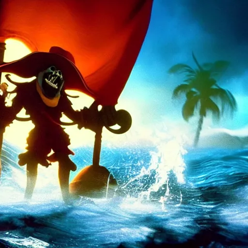 Image similar to stunning awe inspiring the ghost pirate lechuck from the secret of monkey island, movie still 8 k hdr atmospheric lighting