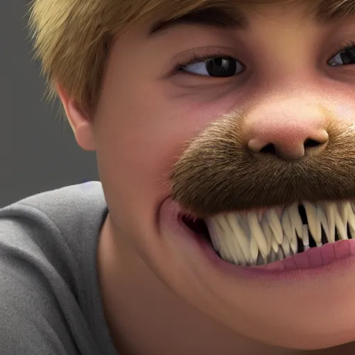 Image similar to hyperrealistic dslr film still of justin bieber smile with giant teeth of a capybara, stunning 8 k octane comprehensive 3 d render, inspired by istvan sandorfi & greg rutkowski & unreal engine, perfect facial symmetry, dim volumetric cinematic lighting, extremely hyper - detailed, incredibly real lifelike attributes & flesh texture, intricate, masterpiece, artstation, stunning