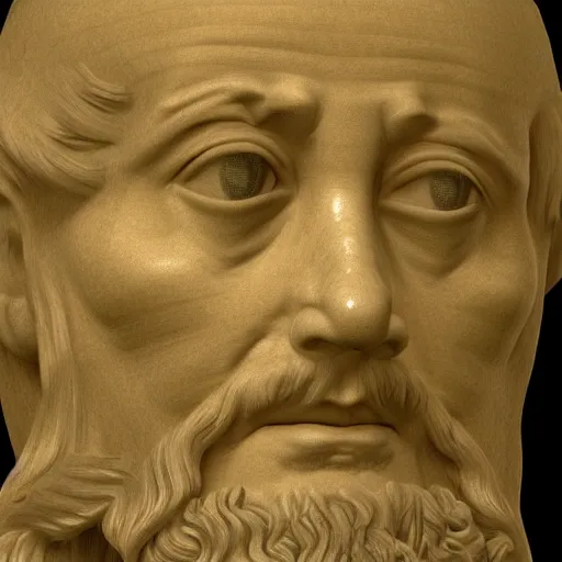 Image similar to a 3 d render of the head of michelangelos david