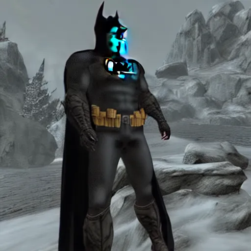 Prompt: Batman in Skyrim