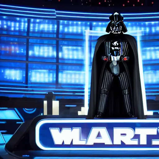 Prompt: darth vader in who wants to be a millionaire