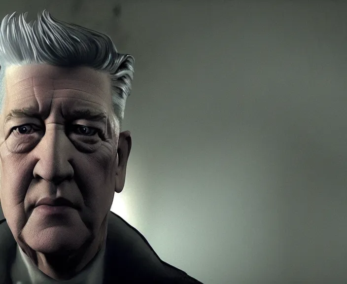 Image similar to screenshot of david lynch in until dawn ( 2 0 1 5 ), ps 5, 4 k, hi - res