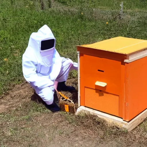 Image similar to bee using orange inmate suite