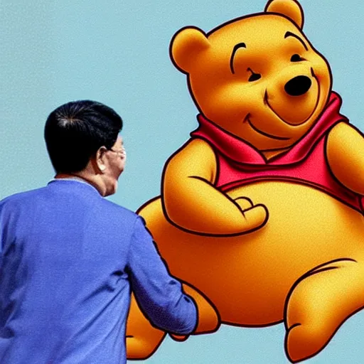 Prompt: drawing of xi jinping with the body of winnie the pooh and the head of xi jinping