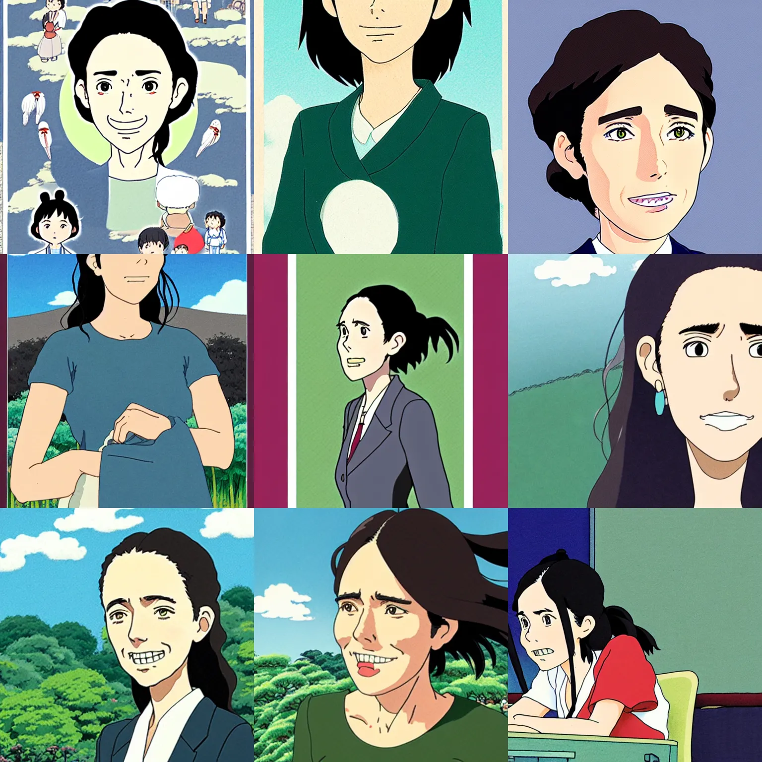 Prompt: studio ghibli illustration of jacinda ardern