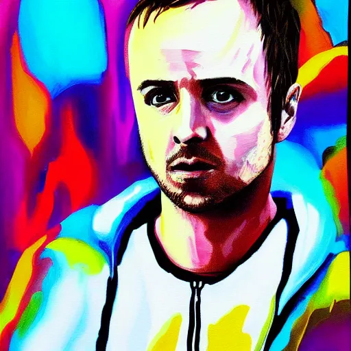 Image similar to jesse pinkman acrylic painting