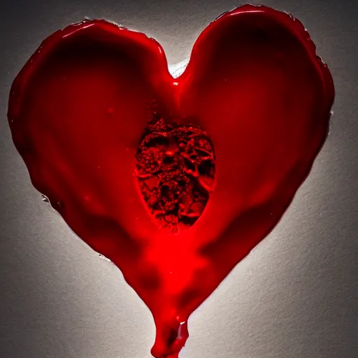 Prompt: skeletal heart, heart formed from bone, dripping blood, high resolution, dslr, cinematic photography, cinematic lighting, starch white and deep red