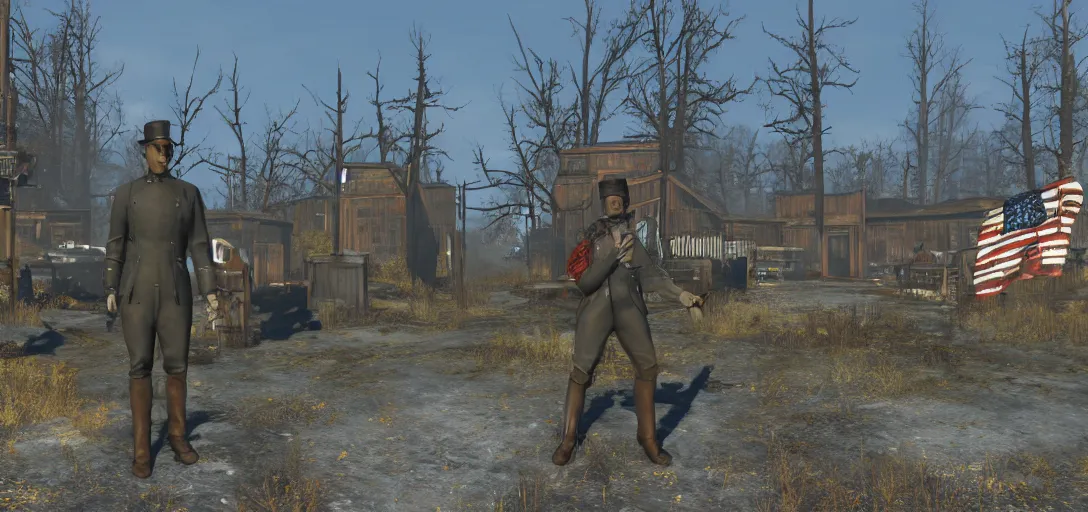 Image similar to Washington in the style of Fallout 4