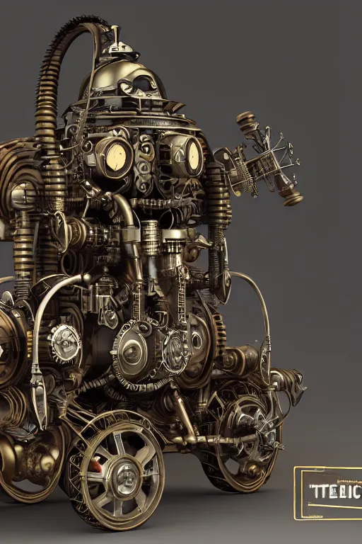 Image similar to octane render, 1 9 4 0's futurist advertising showroom photograph of a techno - magical, dieselpunk, reality shifting device. a gizmo, artifact, or machine. gas powered engine included. intricate detail. clockwork, industrial steampunk.