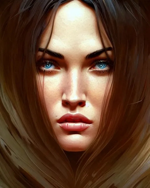 Image similar to portrait of megan fox as a dollhouse doll, miniatures, puppet, action figure, intricate, headshot, highly detailed, digital painting, artstation, concept art, sharp focus, cinematic lighting, illustration, art by artgerm and greg rutkowski, alphonse mucha, cgsociety