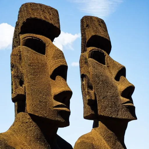 Image similar to Kanye West as a moai head on easter Island