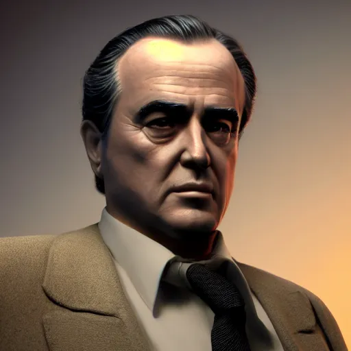 Prompt: don corleone as a ( ( ( pixar character ) ) ) : : unreal engine, octane render, 3 d render, photo - realistic, cg, visualisation, 4 k