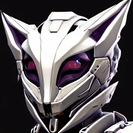 Image similar to close up bust of a cute stunning robot anthropomorphic female dragon, with sleek silver armor, a facial visor over the eyes, detailed digital art, furry art, anthro art, sci fi, warframe art, destiny art, high quality, 3D realistic, Furaffinity, Deviantart